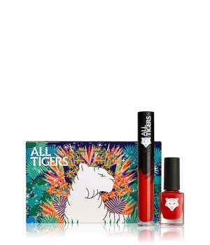 All Tigers Natural & Vegan Wild in Red Liquid Lipstick + Nagellack Gesicht Make-up Set 1 Stk