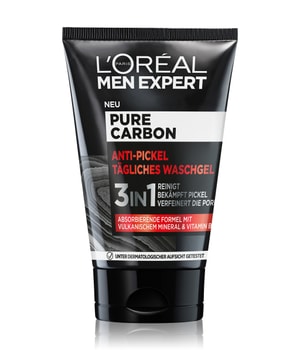 L'Oréal Men Expert Pure Carbon Anti-Pickel Tägliches Waschgel für jugendliche Männerhaut Reinigungsgel 100 ml