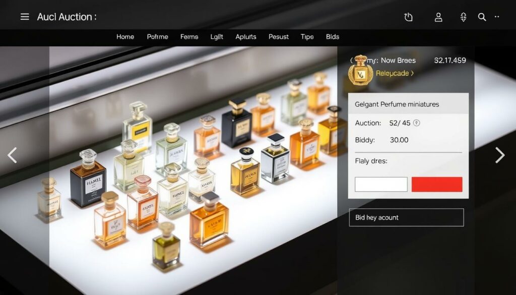 Online-Auktion Interface für Parfumminiaturen